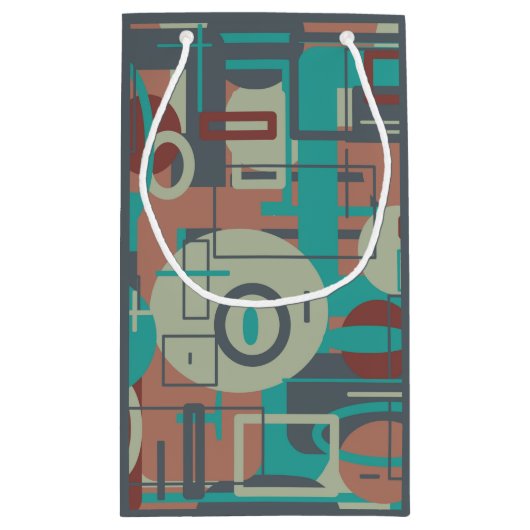 南西部の部族幾何学模様抽象芸術アート スモールペーパーバッグ (裏面)