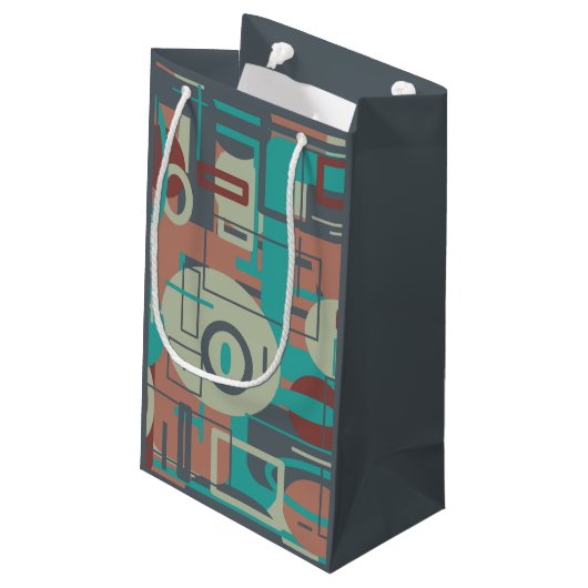 南西部の部族幾何学模様抽象芸術アート スモールペーパーバッグ (裏面アングル)