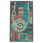 南西部の部族幾何学模様抽象芸術アート スモールペーパーバッグ (正面)