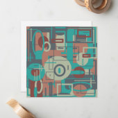 南西部の部族幾何学模様抽象芸術アート ノートカード (正面/裏面インサイチュ)