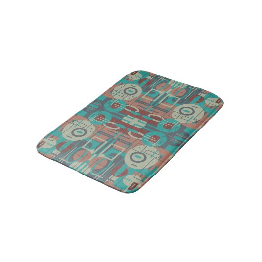 南西部の部族幾何学模様抽象芸術アート バスマット (アングル)