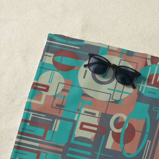 南西部の部族幾何学模様抽象芸術アート ビーチタオル (インサイチュ)