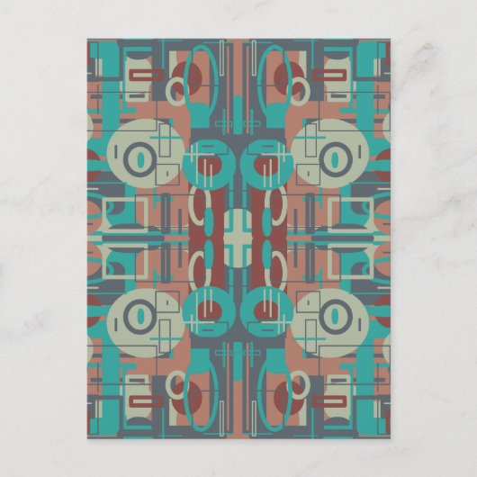 南西部の部族幾何学模様抽象芸術アート ポストカード (正面)