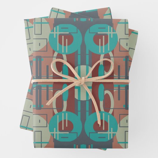 南西部の部族幾何学模様抽象芸術アート ラッピングペーパーシート (インサイチュ)