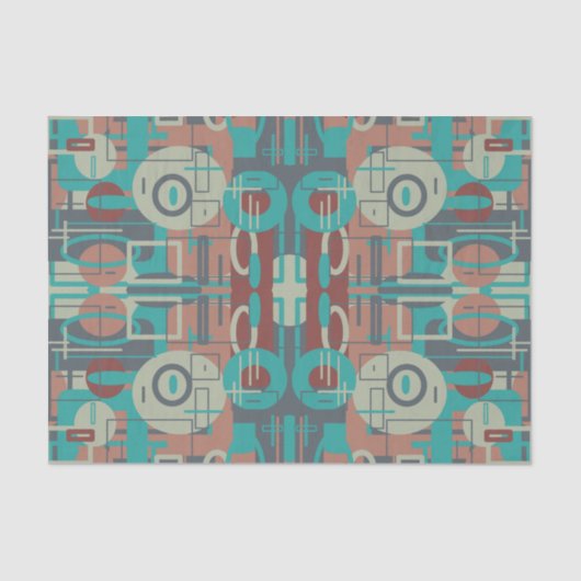 南西部の部族幾何学模様抽象芸術アート 薄葉紙 (正面)