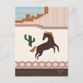 南西部の野生の茶色の空白の馬 ポストカード