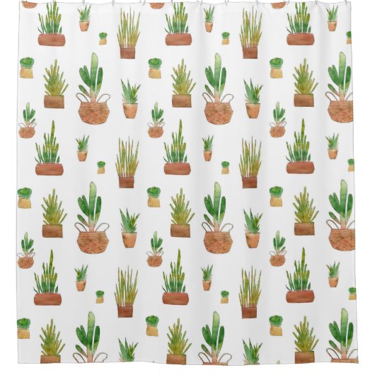 南西部の鉢植え シャワーカーテン (正面)