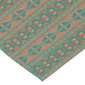 南西部の銅ティール(緑がかった色)幾何学的パターン ショートテーブルランナー (コーナー)