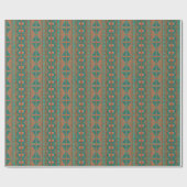 南西部の銅ティール(緑がかった色)幾何学的パターン ラッピングペーパー (フラット)