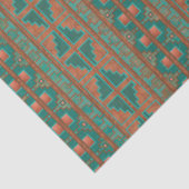 南西部の銅ティール（緑がかった色）幾何学的パターン 薄葉紙 (詳細)