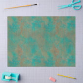 南西部の銅ティール（緑がかった色）抽象芸術パターン 薄葉紙 (クラフト)