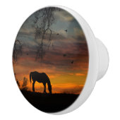 南西部の馬のノブと引っ張り装飾 セラミックノブ (右)