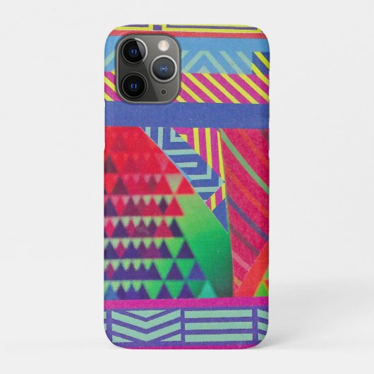 南西部をイメージしたボーダーとトライアングルのコラージュ Case-Mate iPhoneケース (裏)