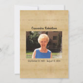 南西部をテーマにした死亡告知 招待状 (裏面)