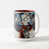 南西部オオカミのアート ツートーンマグカップ (正面右)