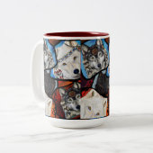 南西部オオカミのアート ツートーンマグカップ (正面左)