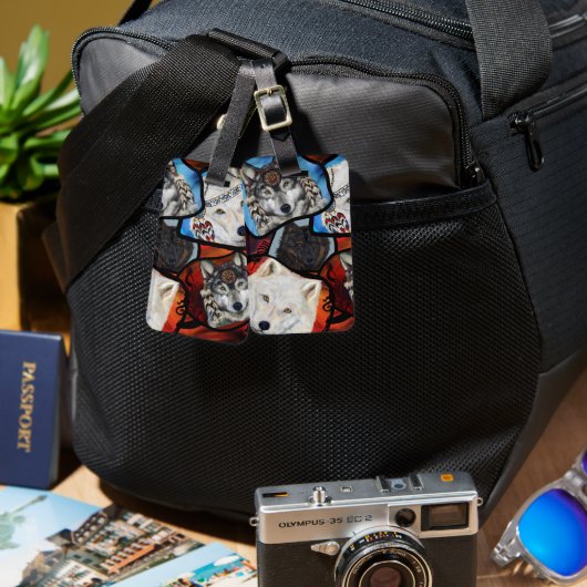 南西部オオカミのアート ラゲッジタグ (正面&裏面)