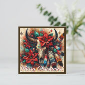 南西部カウスカル ポインセチア デザートコア ホリデー シーズンカード (スタンド正面)