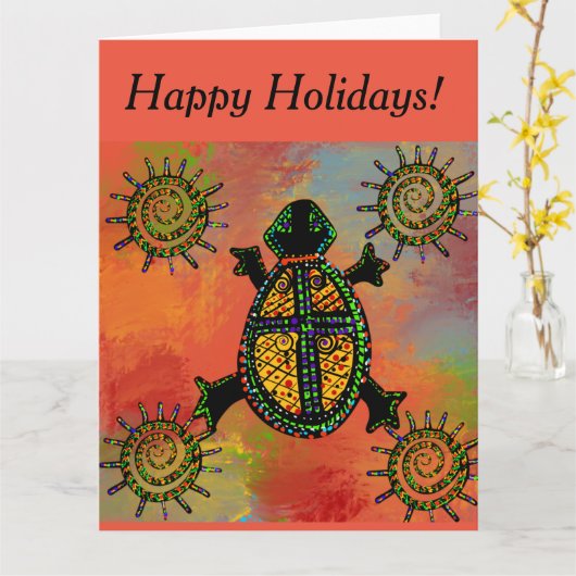 南西部カメのアート カード (黄色い花)