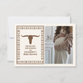 南西部カントリーランチウェスタンベビーシャワー サンキューカード (正面)