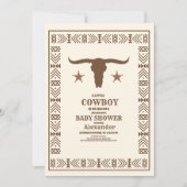 南西部カントリーランチウェスタンベビーシャワー 招待状 (正面)