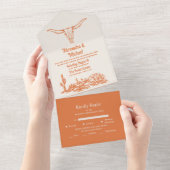 南西部カントリーランチウェスタン結婚ズ オールインワン招待状 (貼ってはがせる)