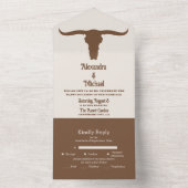 南西部カントリーランチウェスタン結婚ズ オールインワン招待状 (内側)