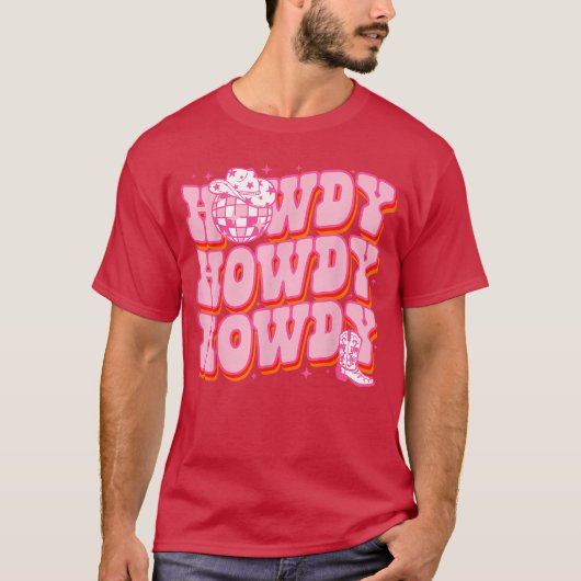 南西部ガールカントリー・ロデオ・ピンクカウ Tシャツ (正面)