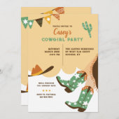 南西部ガールバースデーパーティー 招待状 (正面/裏面)