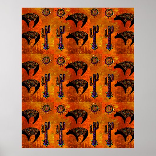 南西部クマのアート ポスター (正面)