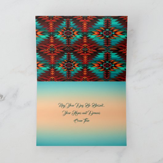 南西部クロス誕生日カード カード (内部)