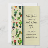 南西部サボテンの植物 ナチュラル ベビーシャワー 招待状 (正面)