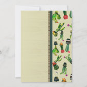 南西部サボテンの植物 ナチュラル ベビーシャワー 招待状 (裏面)