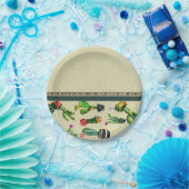 南西部サボテン植物の自然なベビーシャワー ペーパープレート (パーティー)