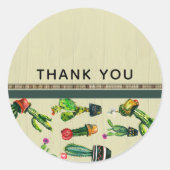 南西部サボテン植物自然素朴的好意 ラウンドシール (正面)