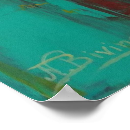 南西部サボテン砂漠抽象芸術ウォールアート ポスター (角)