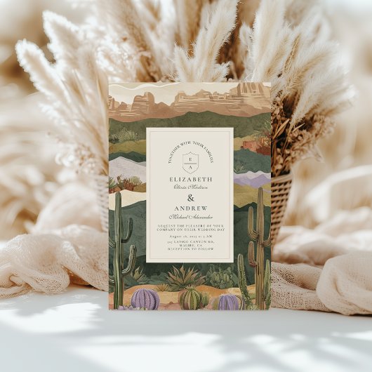 南西部サボテン結婚景観 招待状