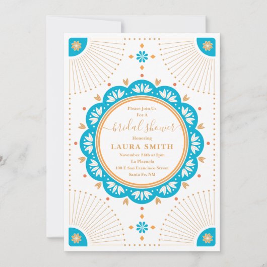 南西部サンタフェ ブライダルシャワー 招待状 (正面)