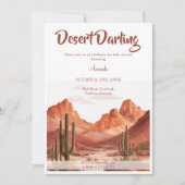 南西部スタイルのベビーシャワーフォト「Boho Desert Darling」 招待状 (正面)