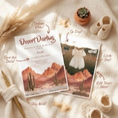南西部スタイルのベビーシャワーフォト「Boho Desert Darling」 招待状