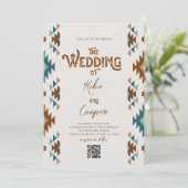 南西部スタイルの結婚式招待状（QRコード付き） 招待状 (スタンド正面)