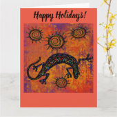 南西部トカゲ アート カード (黄色い花)