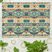 南西部トライバルターコイズ キッチンタオル (折り畳み)