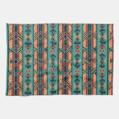 南西部トライバルターコイズ キッチンタオル (横)