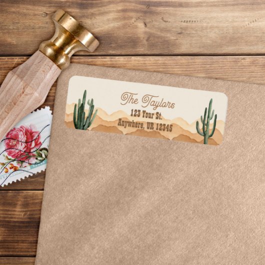 南西部ナチュラル ボヘミアンデザートサボテン住所ラベル ラベル