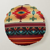 南西部パターンおもしろいラウンド装飾用クッション ラウンドクッション (裏面)