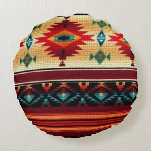 南西部パターンおもしろいラウンド装飾用クッション ラウンドクッション (裏面)