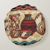 南西部パターンおもしろいラウンド装飾用クッション ラウンドクッション (裏面)