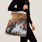 南西部ファイア＆アイス抽象アート クロスボディバッグ (クローズアップ)