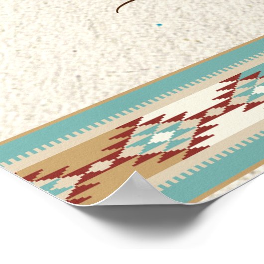 南西部産ボホ結婚の歓迎サイン ポスター (角)